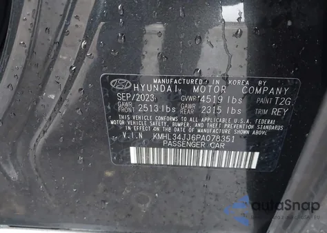 2023 Hyundai Sonata Hybrid Sel from USA, damaged, VIN KMHL34JJ6PA078351